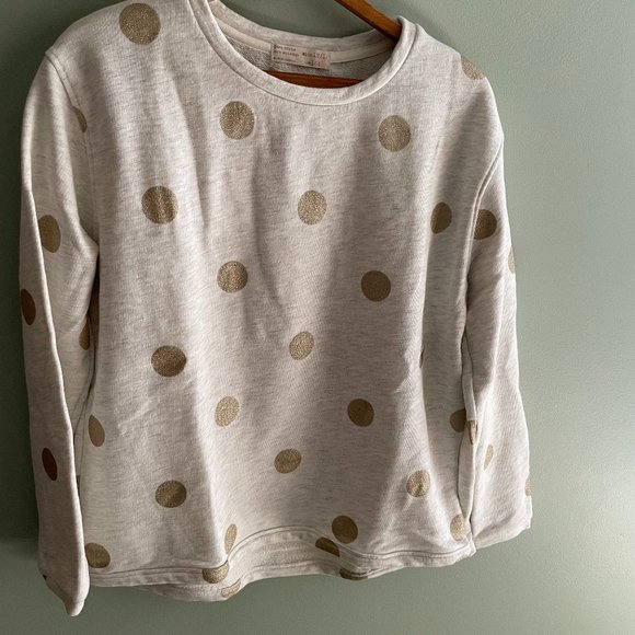 Zara Girls Cream and Gold Polka Dot Sweater - Picture 1 of 6